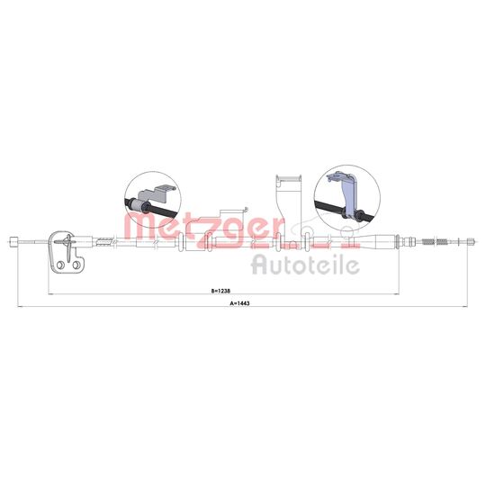 1.HY004 - Cable, parking brake 