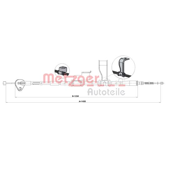 1.HY003 - Cable, parking brake 