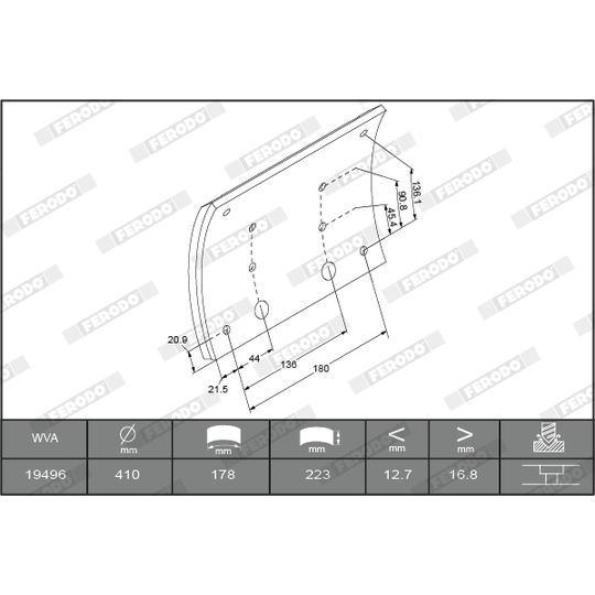 K19488.9-F3660 - Brake Lining Kit, drum brake 