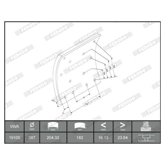 K19099.0-F3653 - Brake Lining Kit, drum brake 