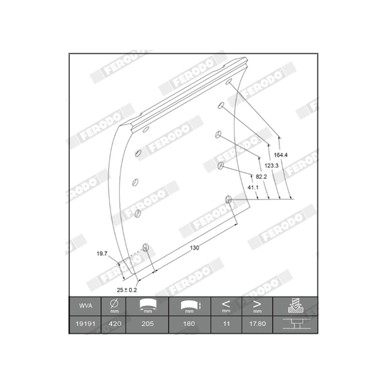 K19191.0-F3660 - Brake Lining Kit, drum brake 