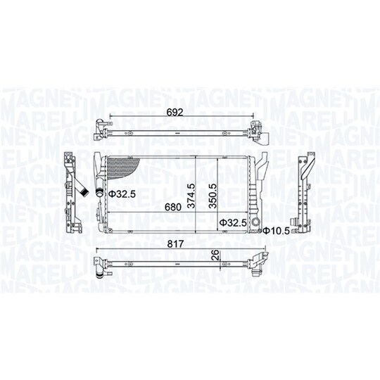 350213202800 - Radiator, engine cooling 