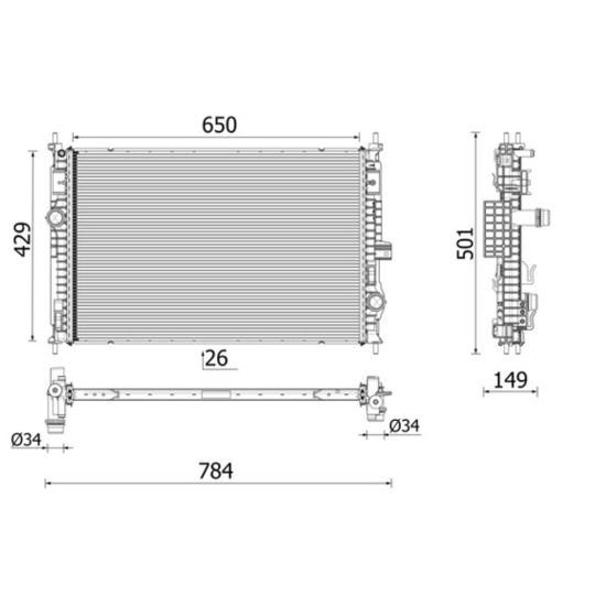 CR 2710 000P - Radiator, engine cooling 