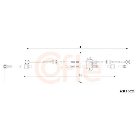 2CB.FD025 - Cable, manual transmission 