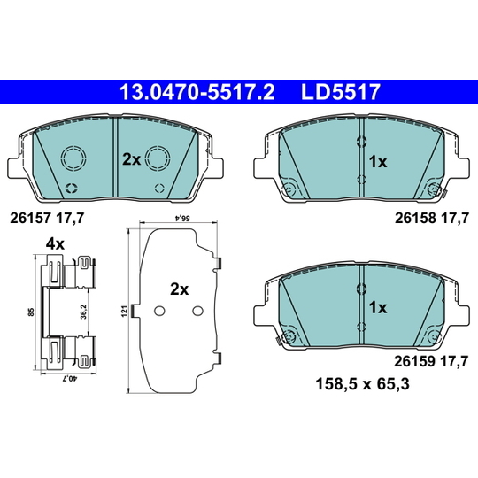 13.0470-5517.2 - Brake Pad Set, disc brake 