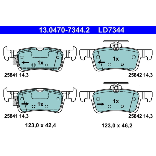 13.0470-7344.2 - Brake Pad Set, disc brake 