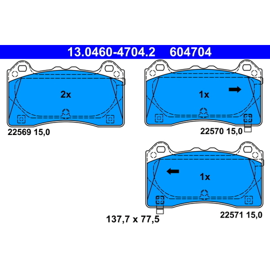 13.0460-4704.2 - Brake Pad Set, disc brake 