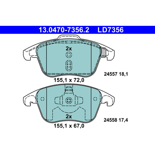 13.0470-7356.2 - Brake Pad Set, disc brake 