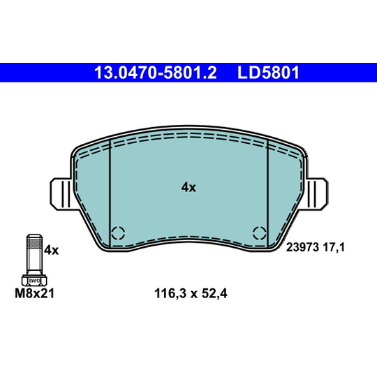 13.0470-5801.2 - Brake Pad Set, disc brake 