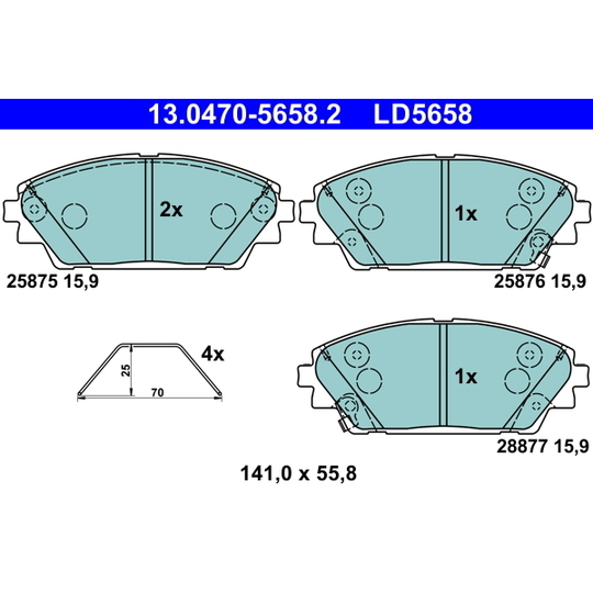 13.0470-5658.2 - Brake Pad Set, disc brake 