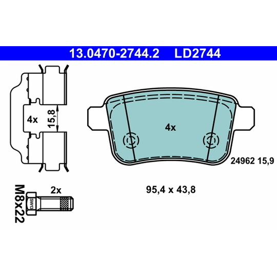 13.0470-2744.2 - Brake Pad Set, disc brake 