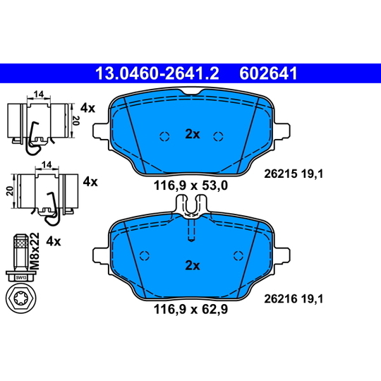 13.0460-2641.2 - Brake Pad Set, disc brake 