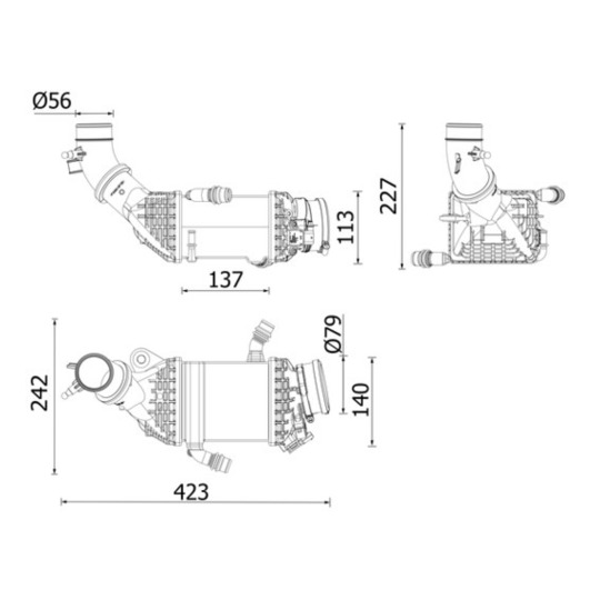 CI 658 000P - Intercooler, charger 