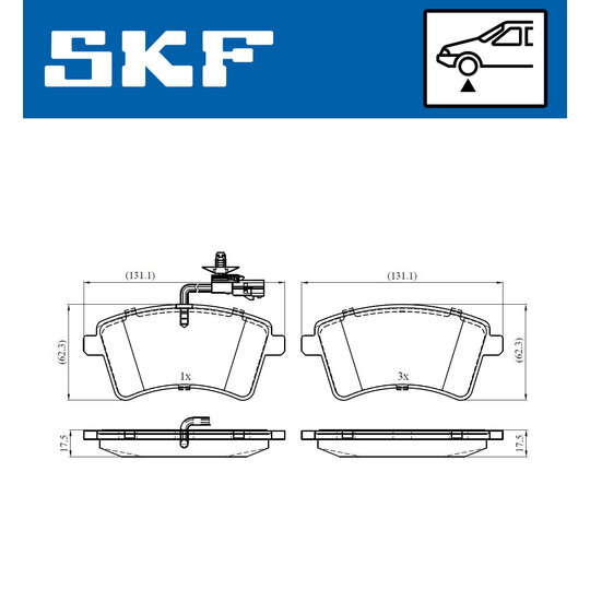 VKBP 80326 E - Piduriklotsi komplekt,ketaspidur 