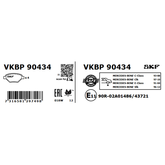 VKBP 90434 - Brake Pad Set, disc brake 