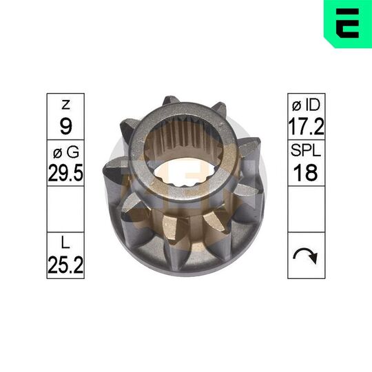 ZN9186 - Pinion, starter 