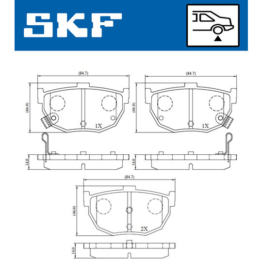 VKBP 90483 A - Piduriklotsi komplekt,ketaspidur 