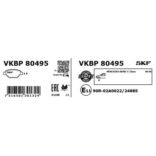 VKBP 80495 - Brake Pad Set, disc brake 