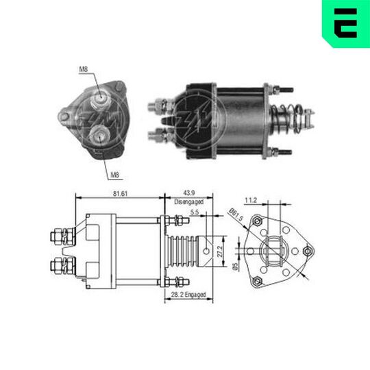 ZM1650 - Solenoid, startmotor 