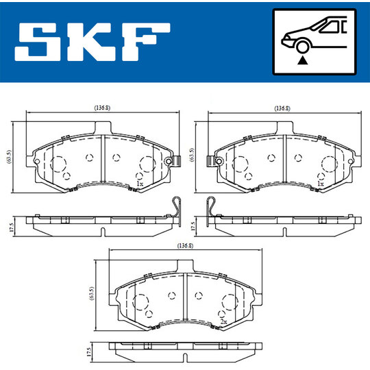 VKBP 80591 A - Piduriklotsi komplekt,ketaspidur 