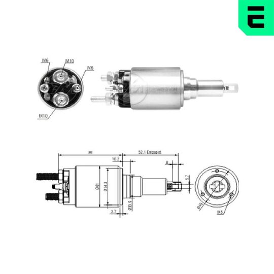 ZM3639 - Solenoid, startmotor 