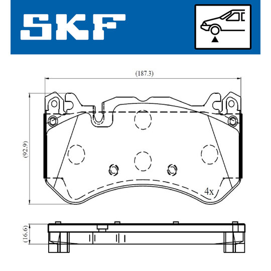 VKBP 80643 E - Bromsbeläggssats, skivbroms 