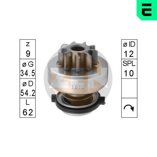 ZN1070 - Freewheel Gear, starter 