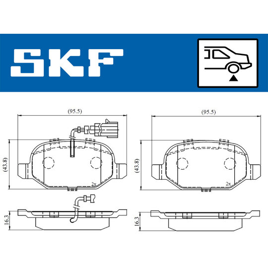 VKBP 90398 E - Piduriklotsi komplekt,ketaspidur 