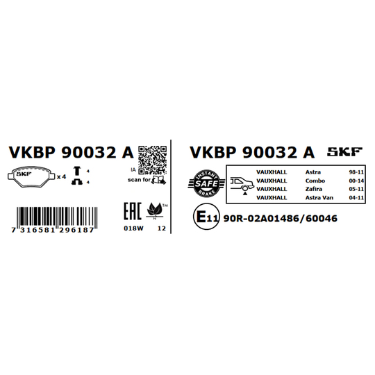 VKBP 90032 A - Brake Pad Set, disc brake 