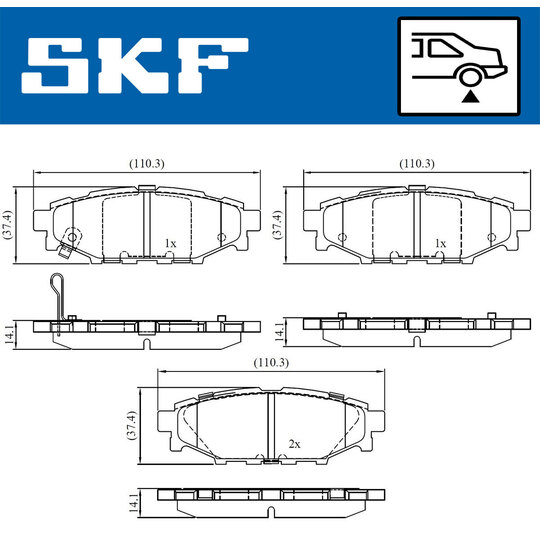 VKBP 90357 A - Piduriklotsi komplekt,ketaspidur 