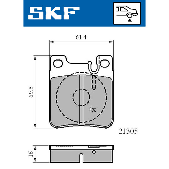 VKBP 90502 - Piduriklotsi komplekt,ketaspidur 