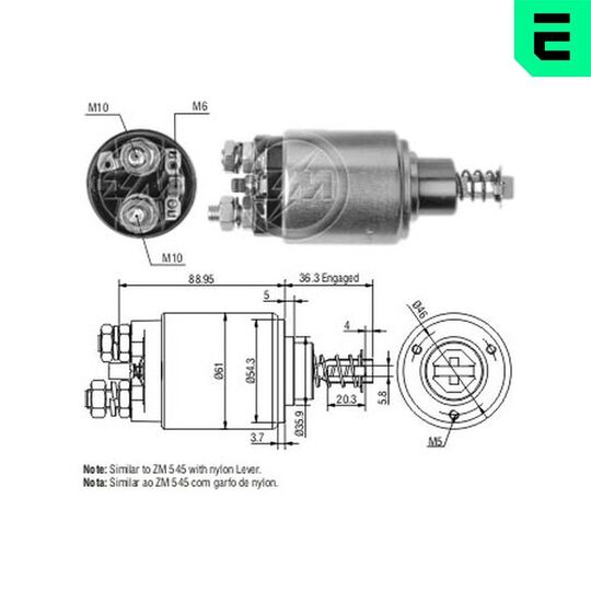 ZM539 - Solenoid, startmotor 