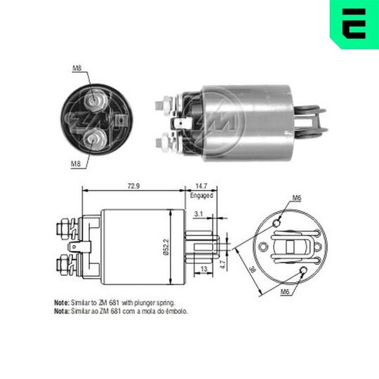 ZM582 - Solenoid, startmotor 