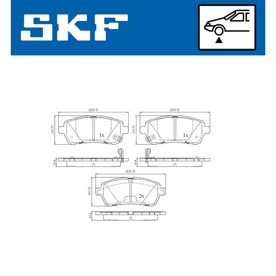 VKBP 80096 A - Piduriklotsi komplekt,ketaspidur 