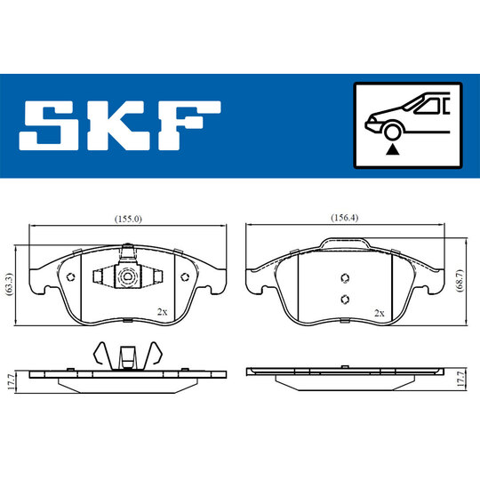 VKBP 80336 - Bromsbeläggssats, skivbroms 