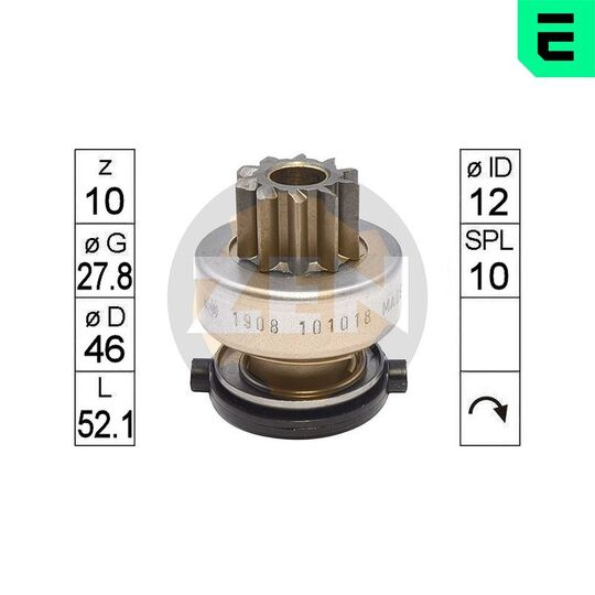 ZN1908 - Freewheel Gear, starter 