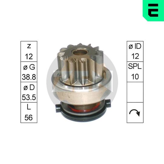 ZN1642 - Frihjulsväxel, startmotor 