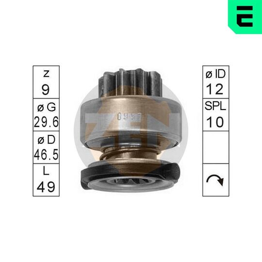 ZN0997 - Frihjulsväxel, startmotor 