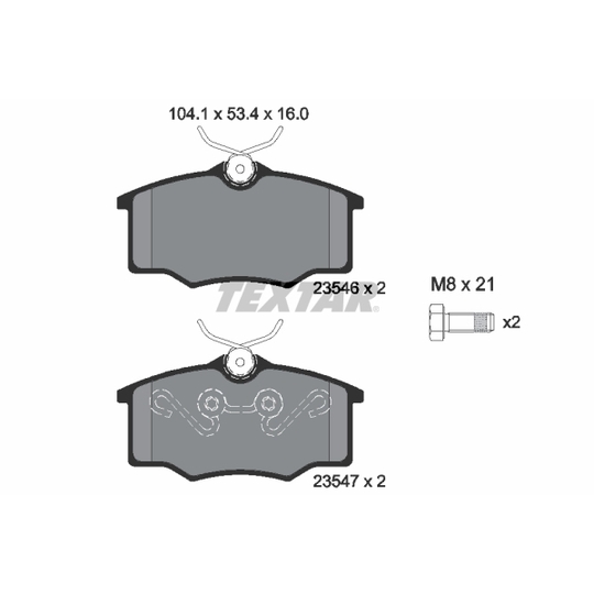 2354601 - Piduriklotsi komplekt, ketaspidur 