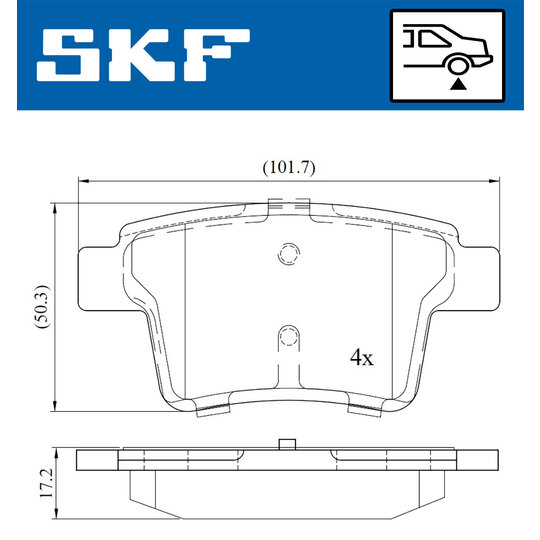 VKBP 90407 - Piduriklotsi komplekt,ketaspidur 