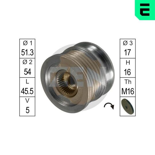 ZN5411 - Frihjulskoppling, generator 