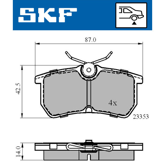 VKBP 90484 - Bromsbeläggssats, skivbroms 