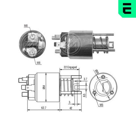 ZM1395 - Solenoid, startmotor 