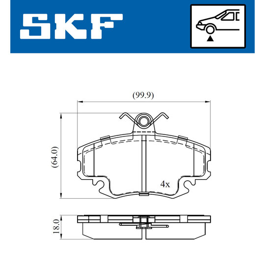 VKBP 80413 - Bromsbeläggssats, skivbroms 