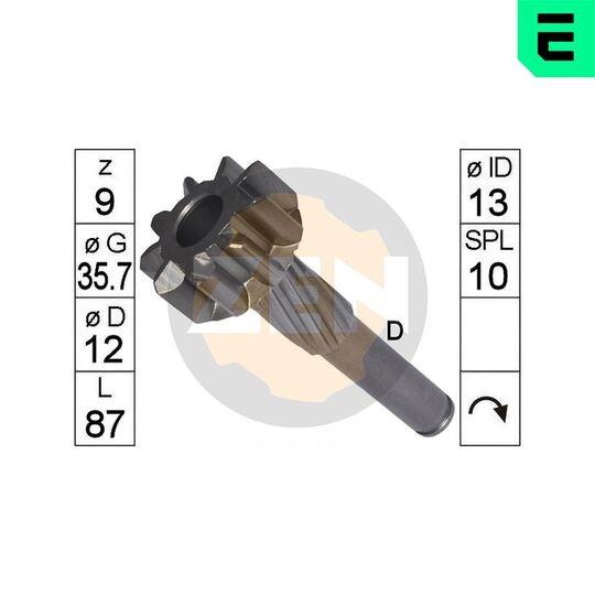 ZN9527 - Pinion, starter 