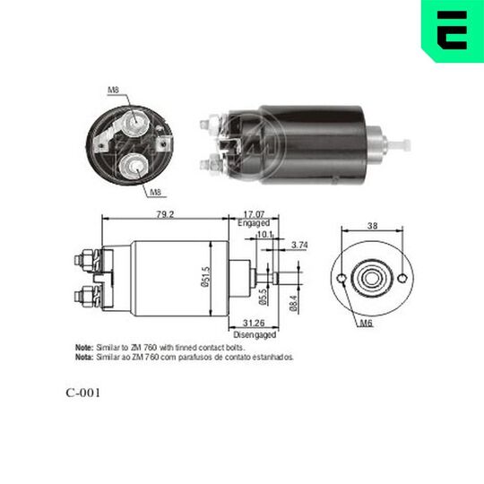 ZM1760 - Solenoid Switch, starter 