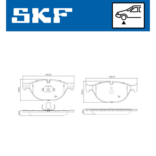 VKBP 80442 - Bromsbeläggssats, skivbroms 