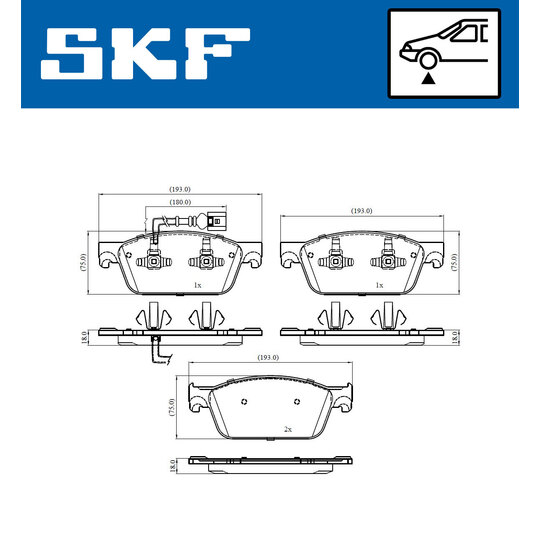 VKBP 80445 E - Bromsbeläggssats, skivbroms 