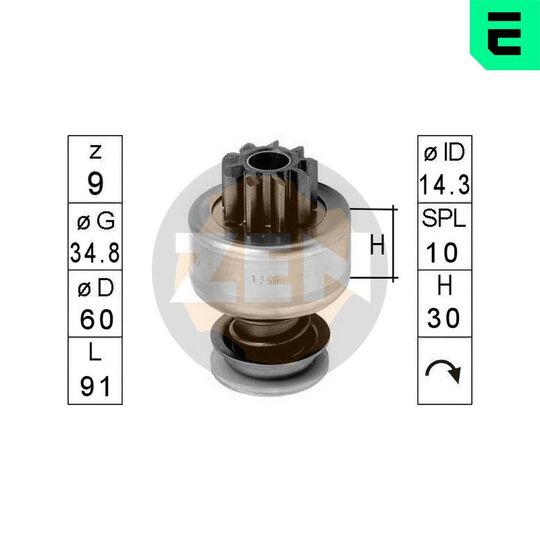 ZN1364 - Freewheel Gear, starter 