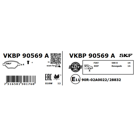 VKBP 90569 A - Brake Pad Set, disc brake 